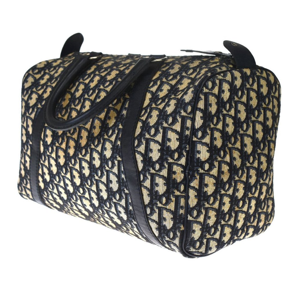 Christian Dior Trotter Pattern Hand Bag Canvas Le - Picture 4 of 10